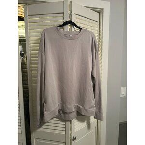 Stylus Crewneck Sweatshirt Beige Womens XXL Thumbholes Soft Pullover